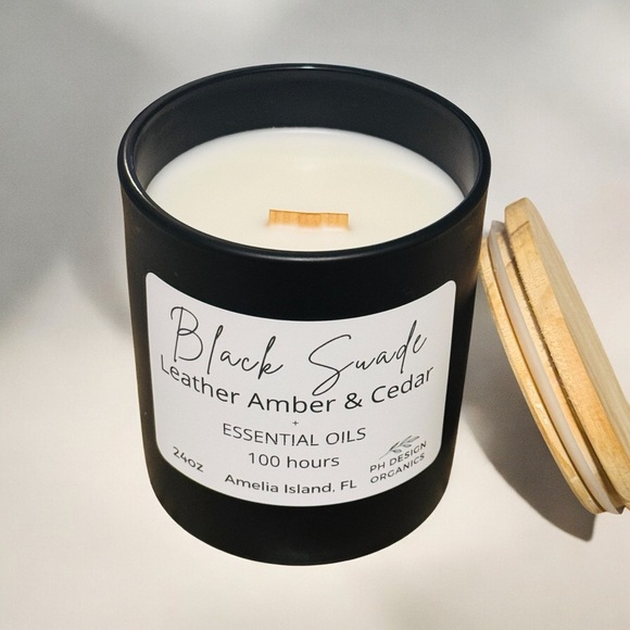 PH‎ Design Organics Black Suede Organic Candle-Leather & Cedar 100 HRS - Picture 2 of 4